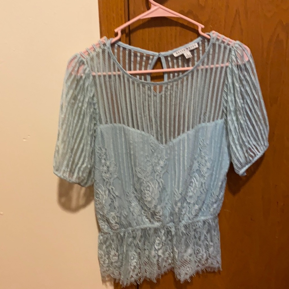 Mint bra less lace top